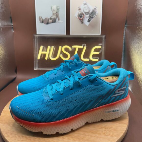 Skechers - Men's Go Run Maxroad 5 Blue/Orange Sz 9.5 - Picture 2 of 10